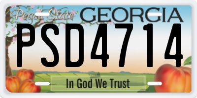 GA license plate PSD4714