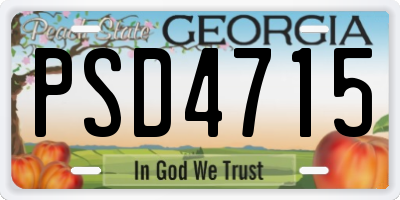 GA license plate PSD4715