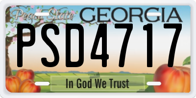 GA license plate PSD4717