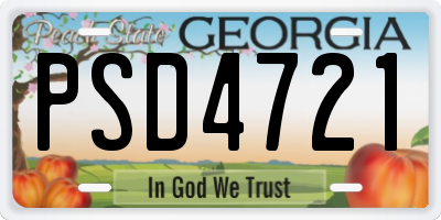 GA license plate PSD4721