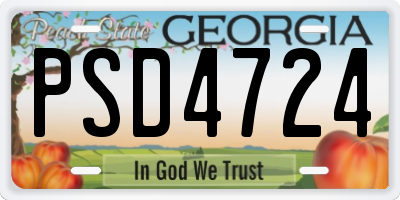 GA license plate PSD4724