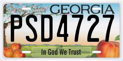 GA license plate PSD4727