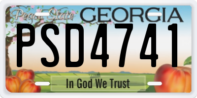 GA license plate PSD4741