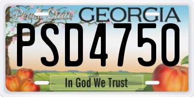 GA license plate PSD4750