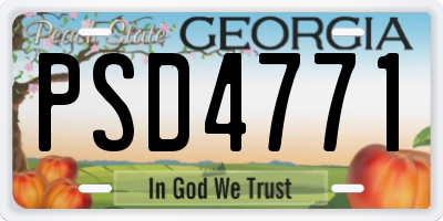 GA license plate PSD4771