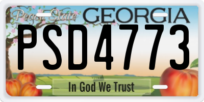 GA license plate PSD4773