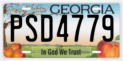 GA license plate PSD4779