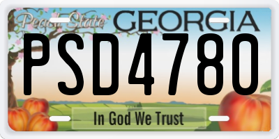 GA license plate PSD4780