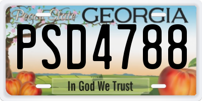 GA license plate PSD4788