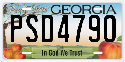 GA license plate PSD4790