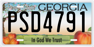 GA license plate PSD4791