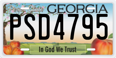 GA license plate PSD4795