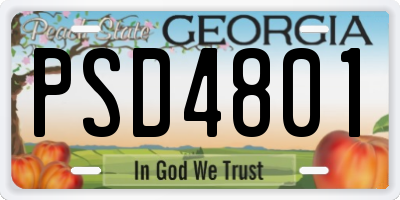 GA license plate PSD4801