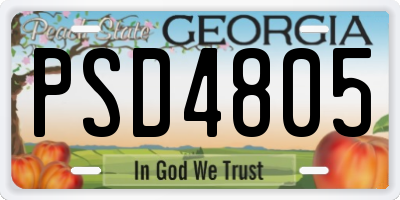 GA license plate PSD4805