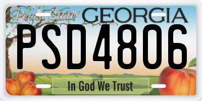 GA license plate PSD4806