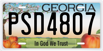 GA license plate PSD4807