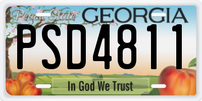GA license plate PSD4811