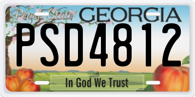 GA license plate PSD4812
