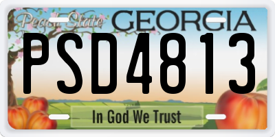 GA license plate PSD4813