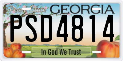 GA license plate PSD4814