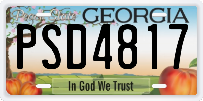 GA license plate PSD4817