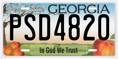 GA license plate PSD4820