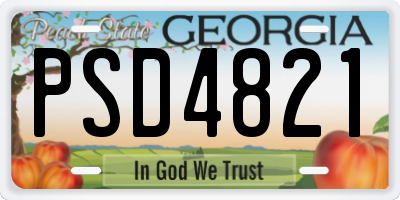 GA license plate PSD4821