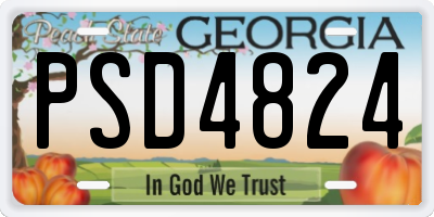 GA license plate PSD4824