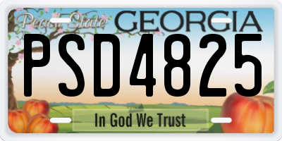 GA license plate PSD4825