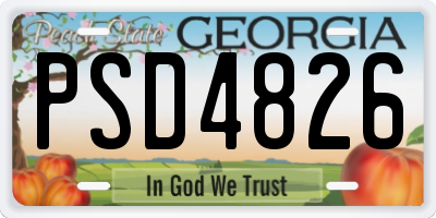 GA license plate PSD4826