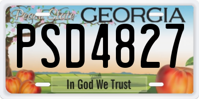 GA license plate PSD4827