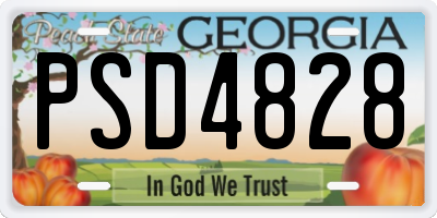 GA license plate PSD4828