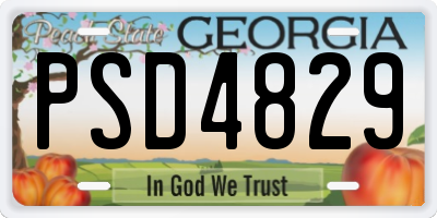 GA license plate PSD4829