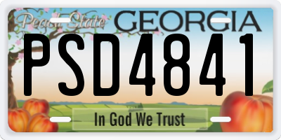 GA license plate PSD4841