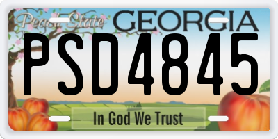 GA license plate PSD4845