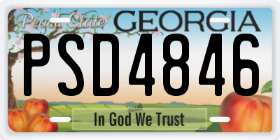 GA license plate PSD4846