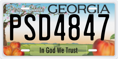 GA license plate PSD4847