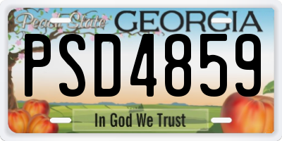 GA license plate PSD4859