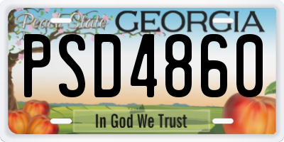 GA license plate PSD4860