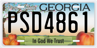 GA license plate PSD4861