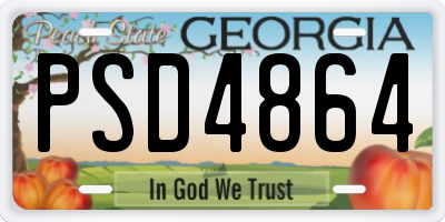GA license plate PSD4864