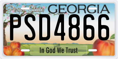 GA license plate PSD4866