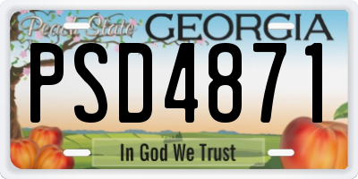 GA license plate PSD4871