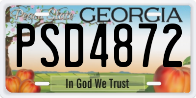 GA license plate PSD4872