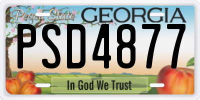 GA license plate PSD4877