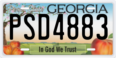 GA license plate PSD4883