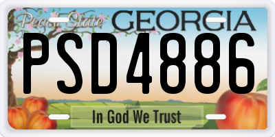 GA license plate PSD4886