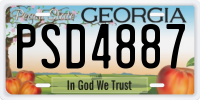 GA license plate PSD4887