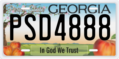 GA license plate PSD4888