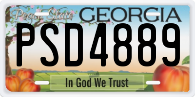 GA license plate PSD4889